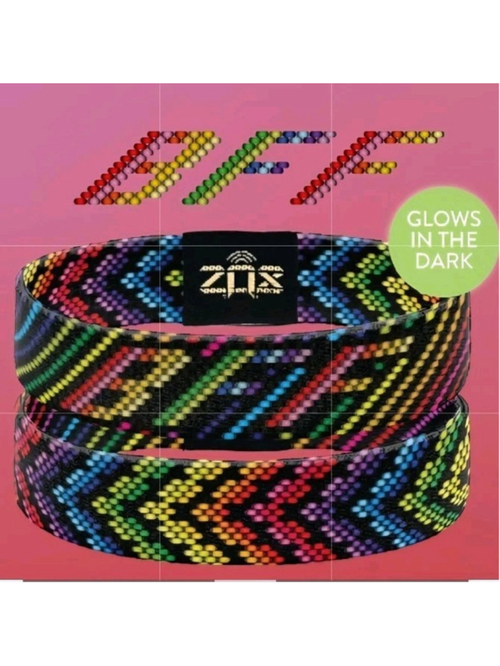 ZOX "BFF" GLOW IN THE DARK New Medium Friendship Collectible Wristband